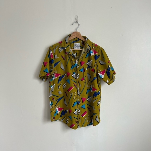 DY Jeans Drygoods 90’s Mustard Print Short Sleeve Pant Set - Picture 1 of 11